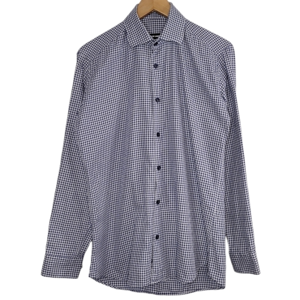 Jared Lang Men's Plaid Long Sleeve Casual Button Down Dress Shirt Size S